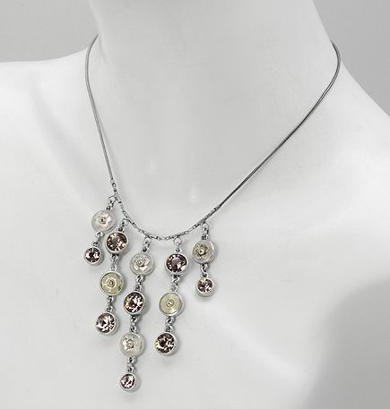 PILGRIM- PURPLE CRYSTALS CHANDELIER NECKLACE